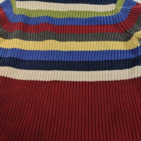 Liz Claiborne Striped Knit Sweater Multicolor S Small 100% Cotton Turtleneck Red - Picture 11 of 11